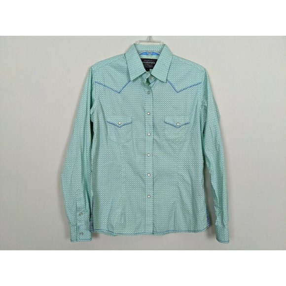 Rough Stock Panhandle slim Women‎ blue blouse S - Picture 1 of 12